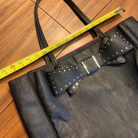 Betsey Johnson Black Tote with Pink Interior - Picture 12 of 14
